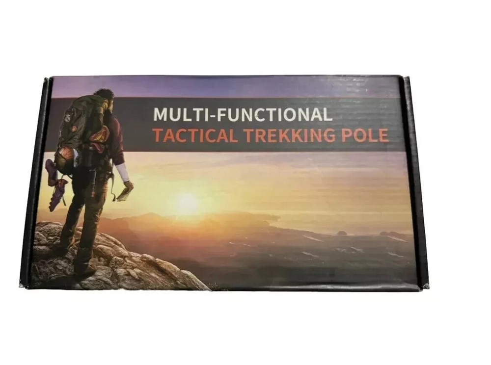 Multi-Function Tactical Trekking Pole Walking Hiking Stick US