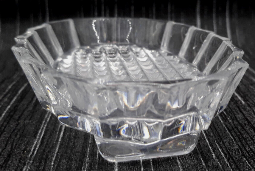 Leaded Glass Hobnail Pattern Soap Dish 4.5"X3"