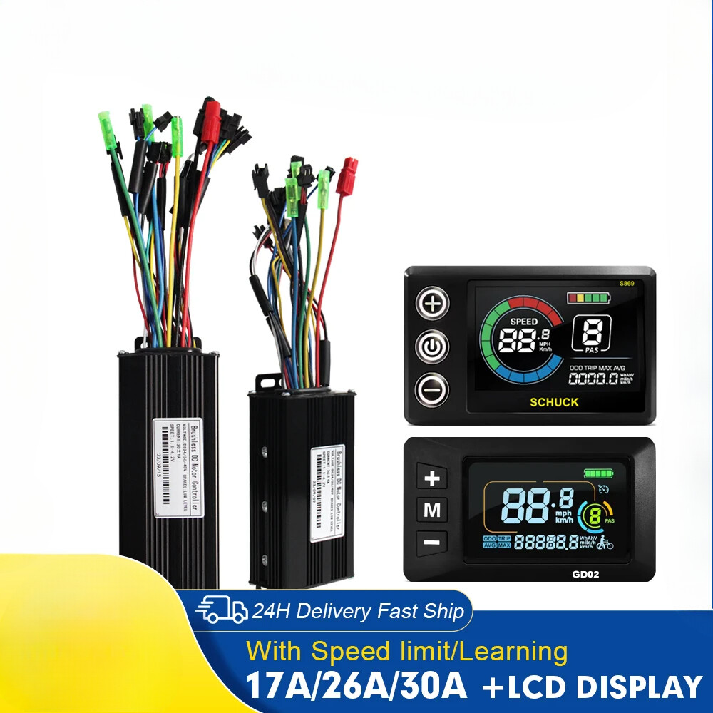 Three-Mode Ebike Sinewave Controller 17/26/30A 36/48V with GD02/S869 LCD Display