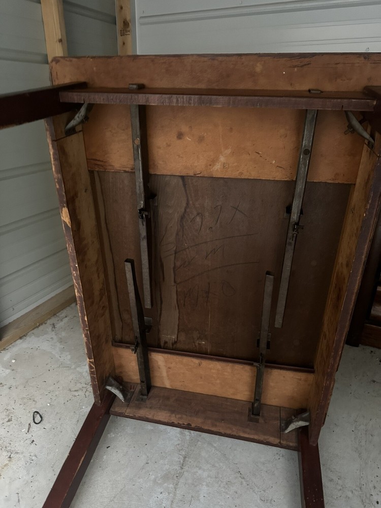 Vintage Draw Leaf Dining Table Amish Beautiful Wooden Pull Leaf Extension Table