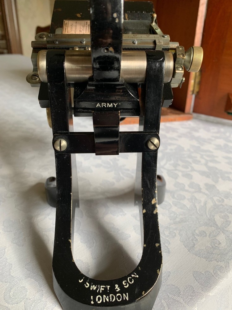 Antique J. Swift & Son - Army Bacteriological Brass Microscope - c1910, Cased
