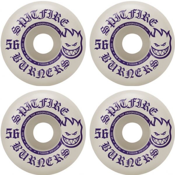 Spitfire Wheels Burners Skateboard Wheels - 56mm 99a + bearings