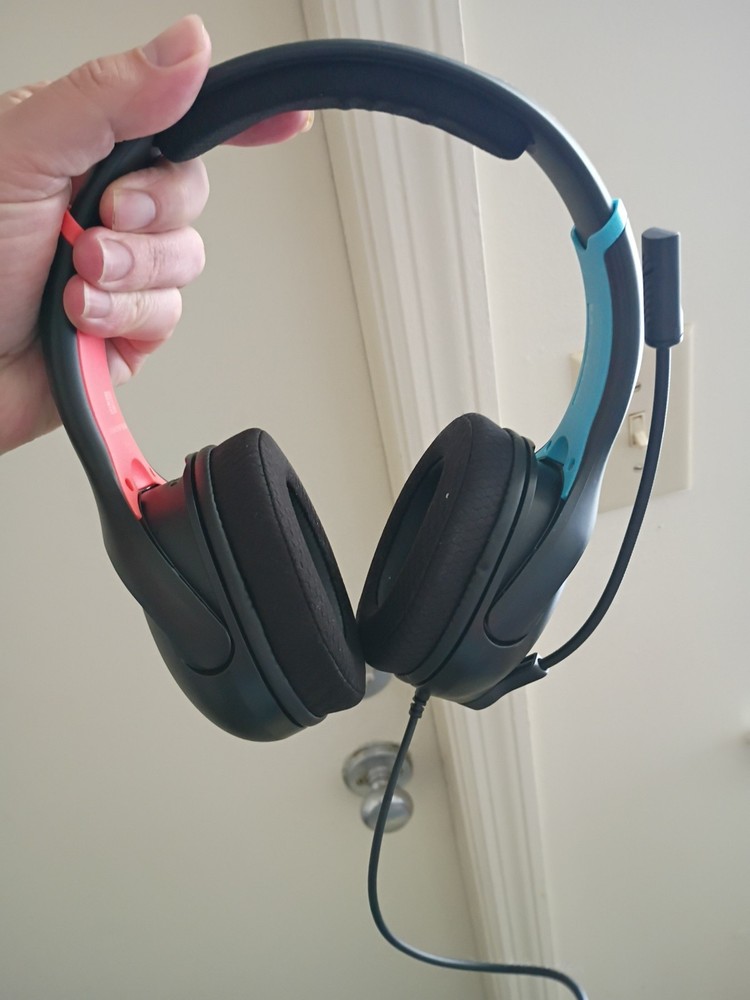 For Nintendo Switch AirLite Blue/Red Over the Ear Wired Gaming Headset