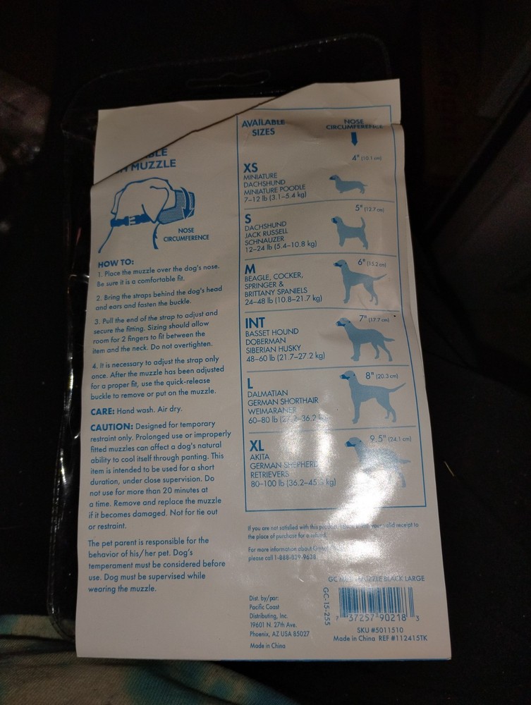 Grreat Choice Large Adjustable Mesh Muzzle for/ 60-80 Lbs New