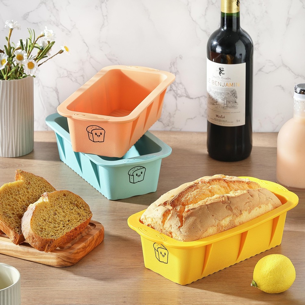 3PCS Silicone Bread Loaf Pan: Non-Stick Easy Release Dishwasher Safe