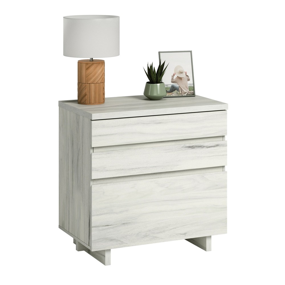 Off White Gray Lateral File Cabinet, 2 Drawer File Cabinet with Lock