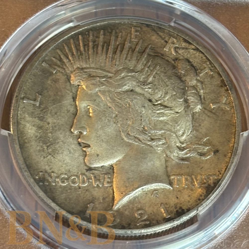 1921 Peace Dollar PCGS MS-63 High Relief Sharp Toning