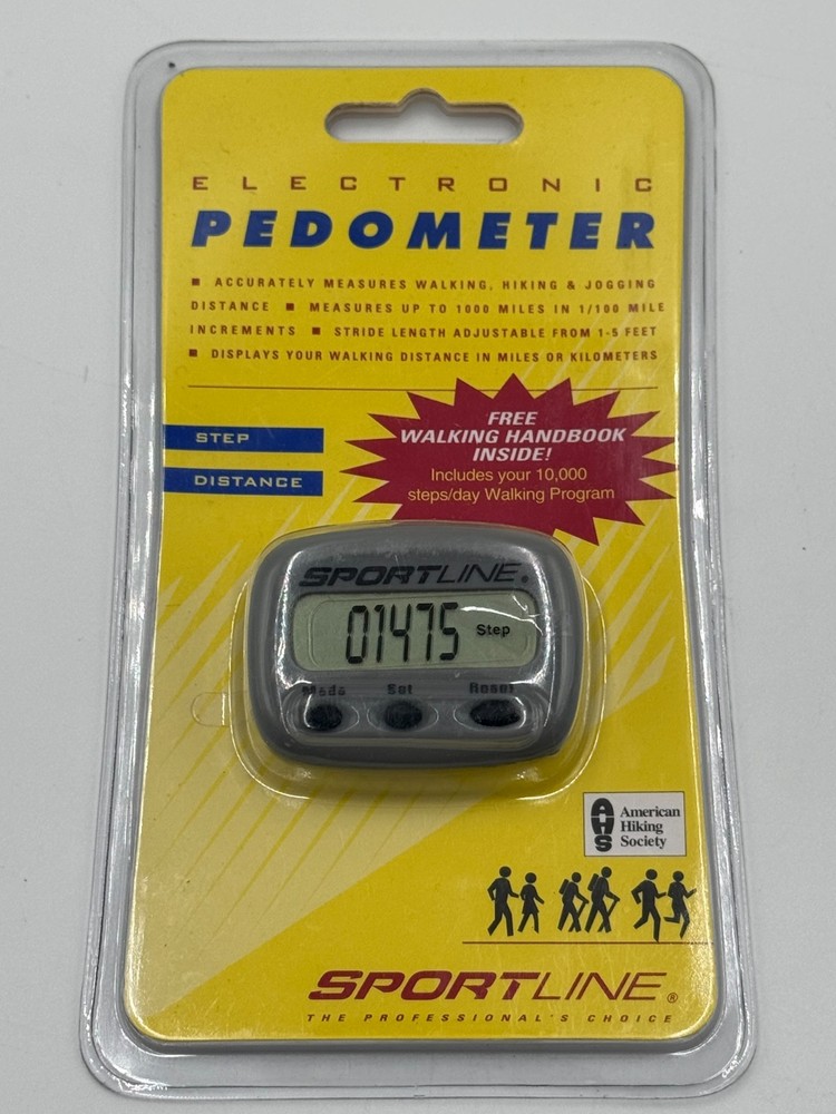 SPORTLINE Electronic Pedometer Walking Jogging Step Count & Distance Tracker NEW
