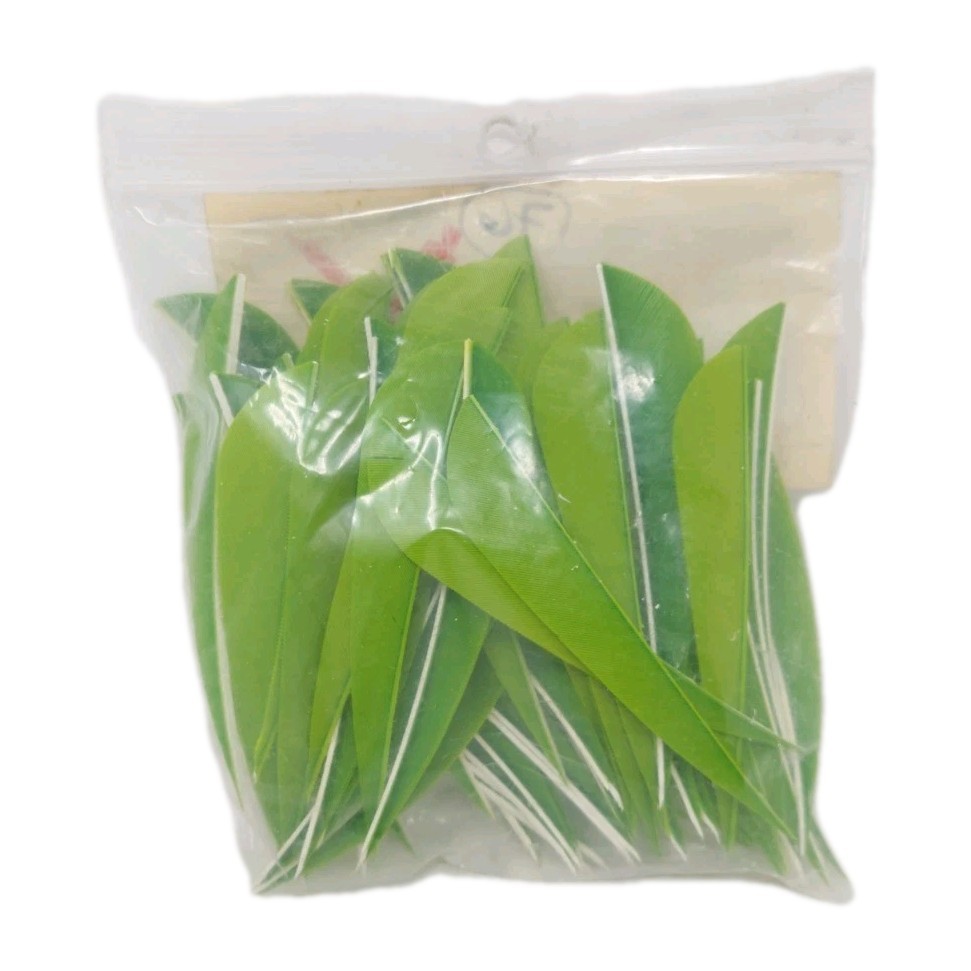 76 Count Gateway Feathers 4" Left Wing: Parabolic Chartreuse Green 400LPSCH
