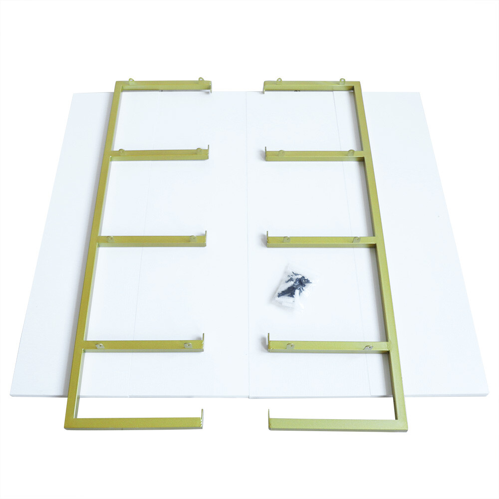 Wood Floating Shelf Bracket Wall-Mounted Storage Display Rack Unit Gold
