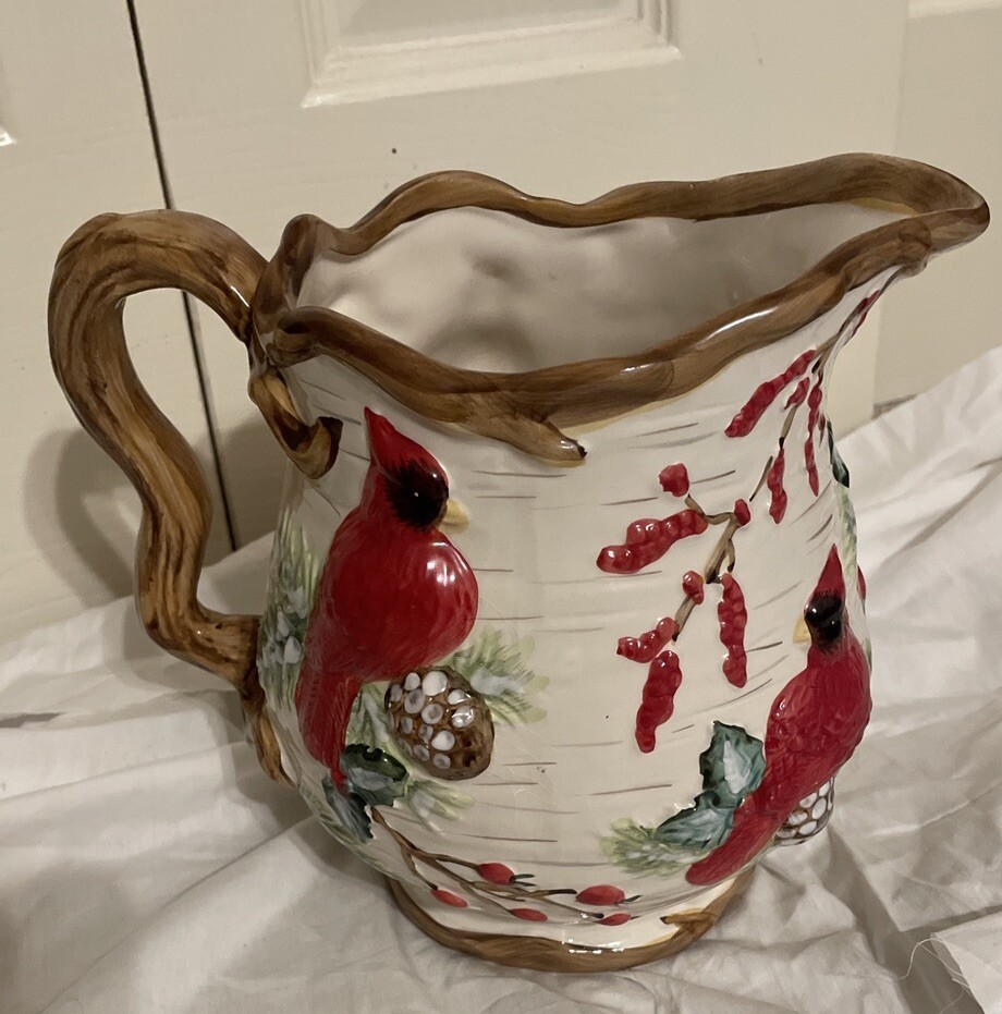 Cardinal Art Pottery Vintage Pitcher