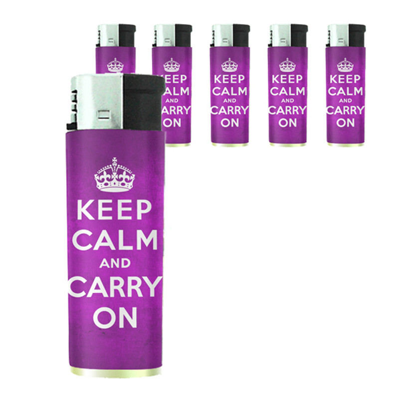 Keep Calm D12 Set of 5 Electronic Butane Lighter