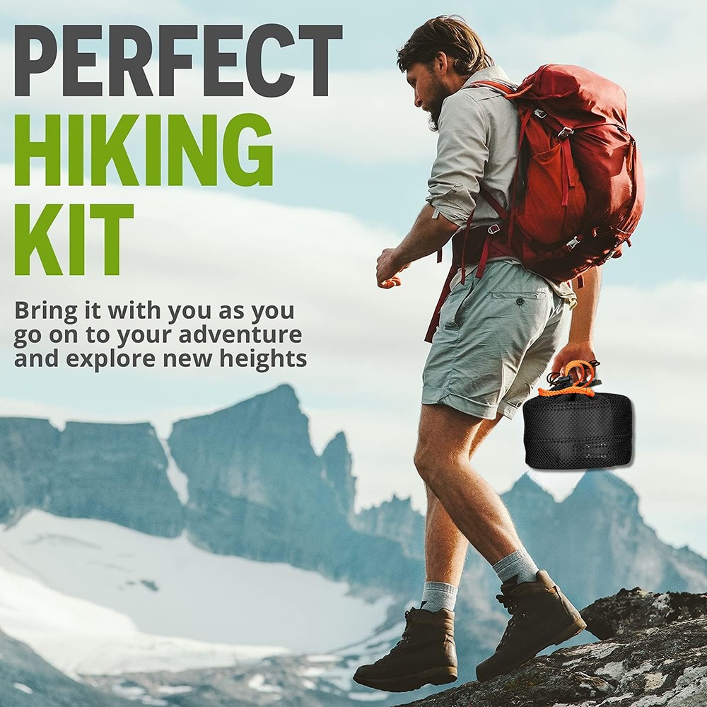 Compact Folding Camp Cookware Kit for Backpackers - Pot, Pan, Cup, Teapot