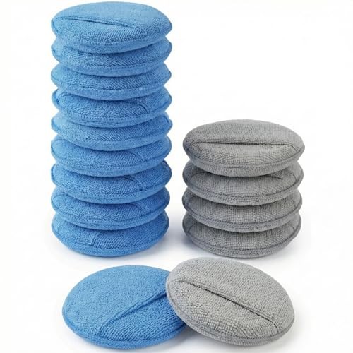 Wax Applicator Pad (15 Pack)，5 Inch Microfiber Wax Applicator Pads，Washable