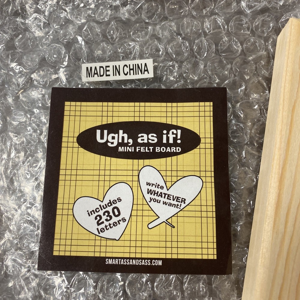 NIP Smartass & Sass "Ugh, As If!" Mini Felt Board Includes 230 Letters