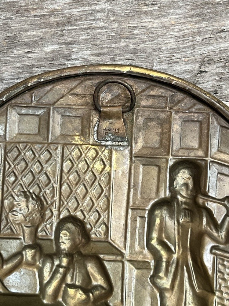 Copper Brass Stamped Wall Container Bar Pub Scene