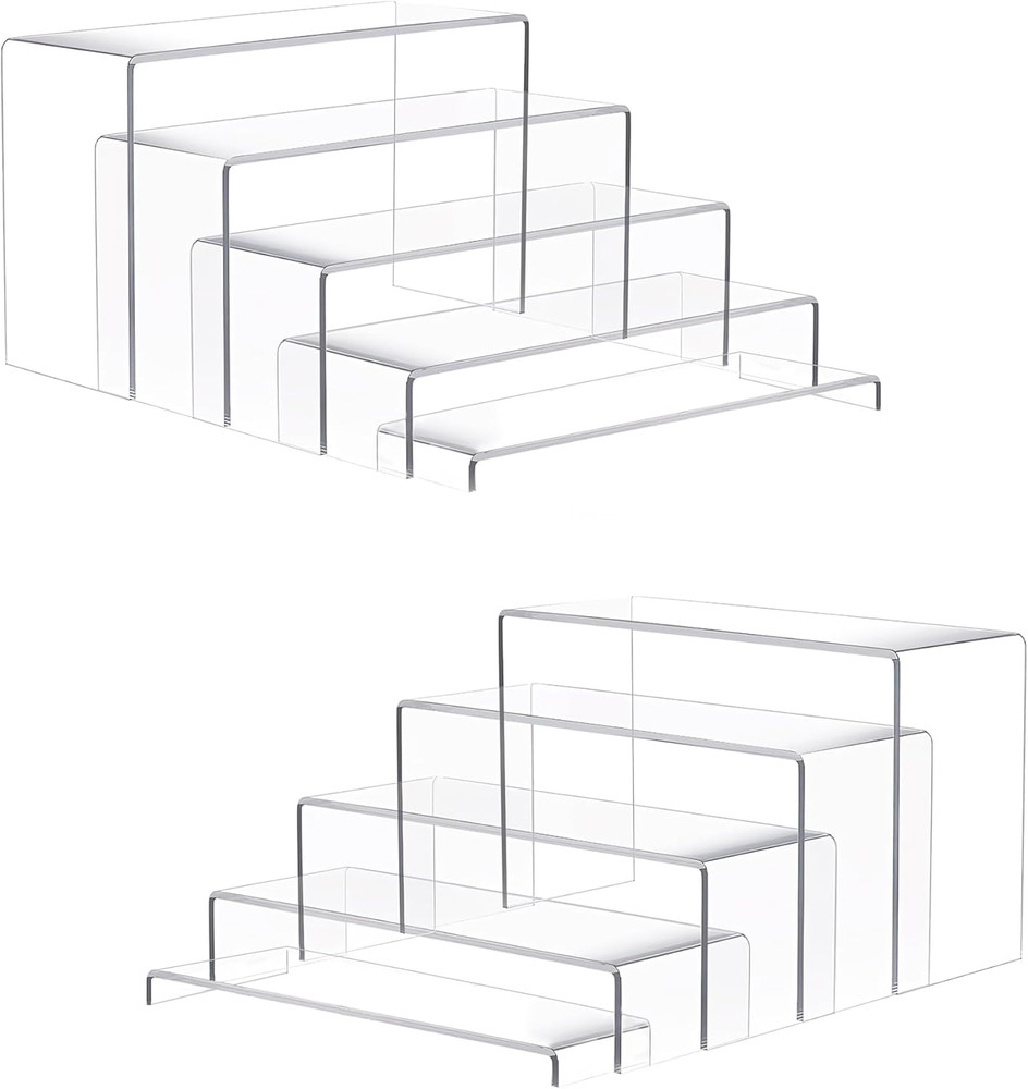 Acrylic Display Risers, 2 Sets 10 Pcs Clear Dessert Table Display Set, Rectan...