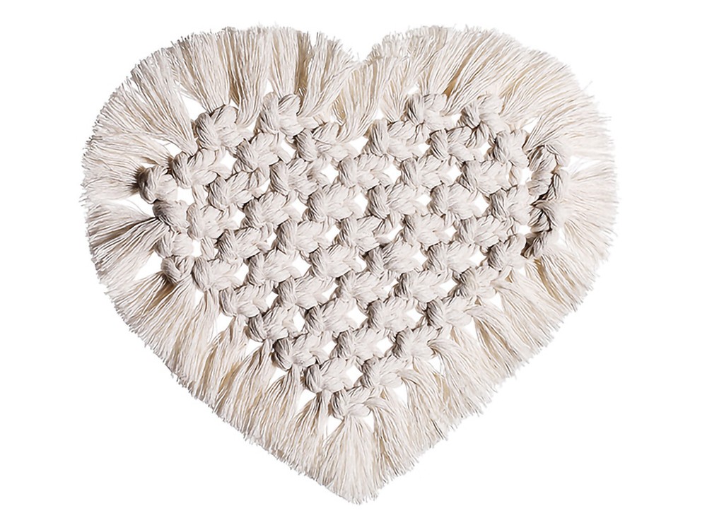 2PCS Solid Tassel Knitted Weave Table Cotton Candle Coffee Cup Mat Coaster