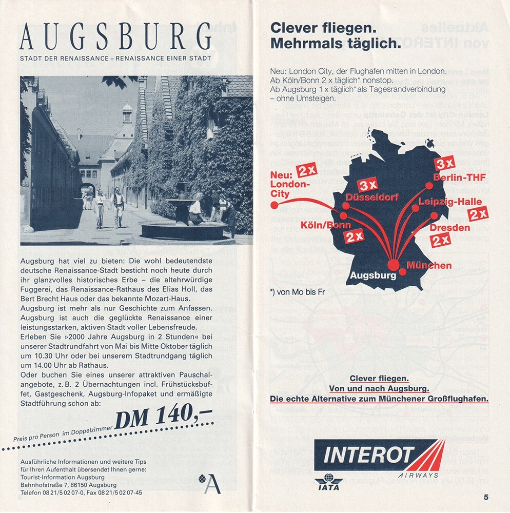Interot Airways timetable 1995/10/29