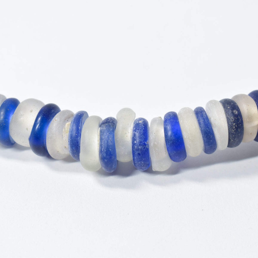 Dutch Donut Translucent and Blue Trade Beads