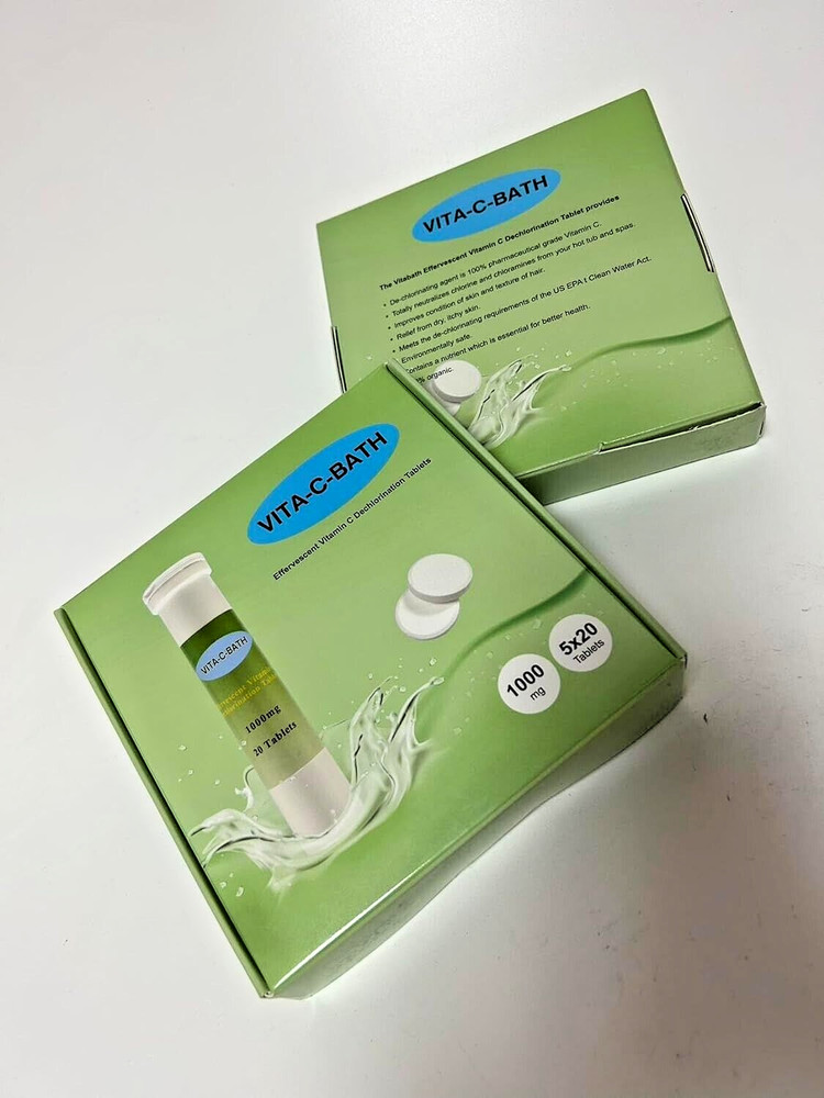 Vitamin C  Bath Dechlorination Tablets Effervescent Vitabath 200 Tablets 2 PACK