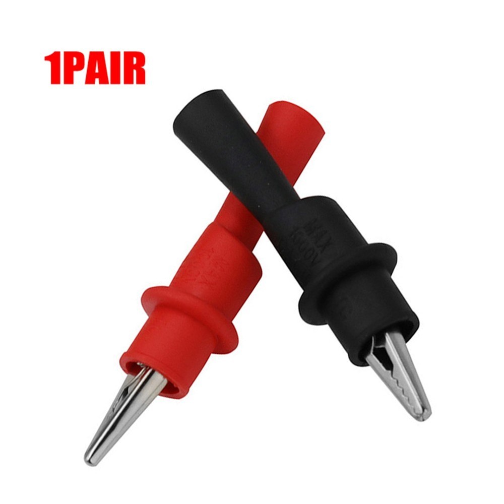 Accessories Clamp Measuring Tools 1Pair For Multi-Meter Tester Red+Black