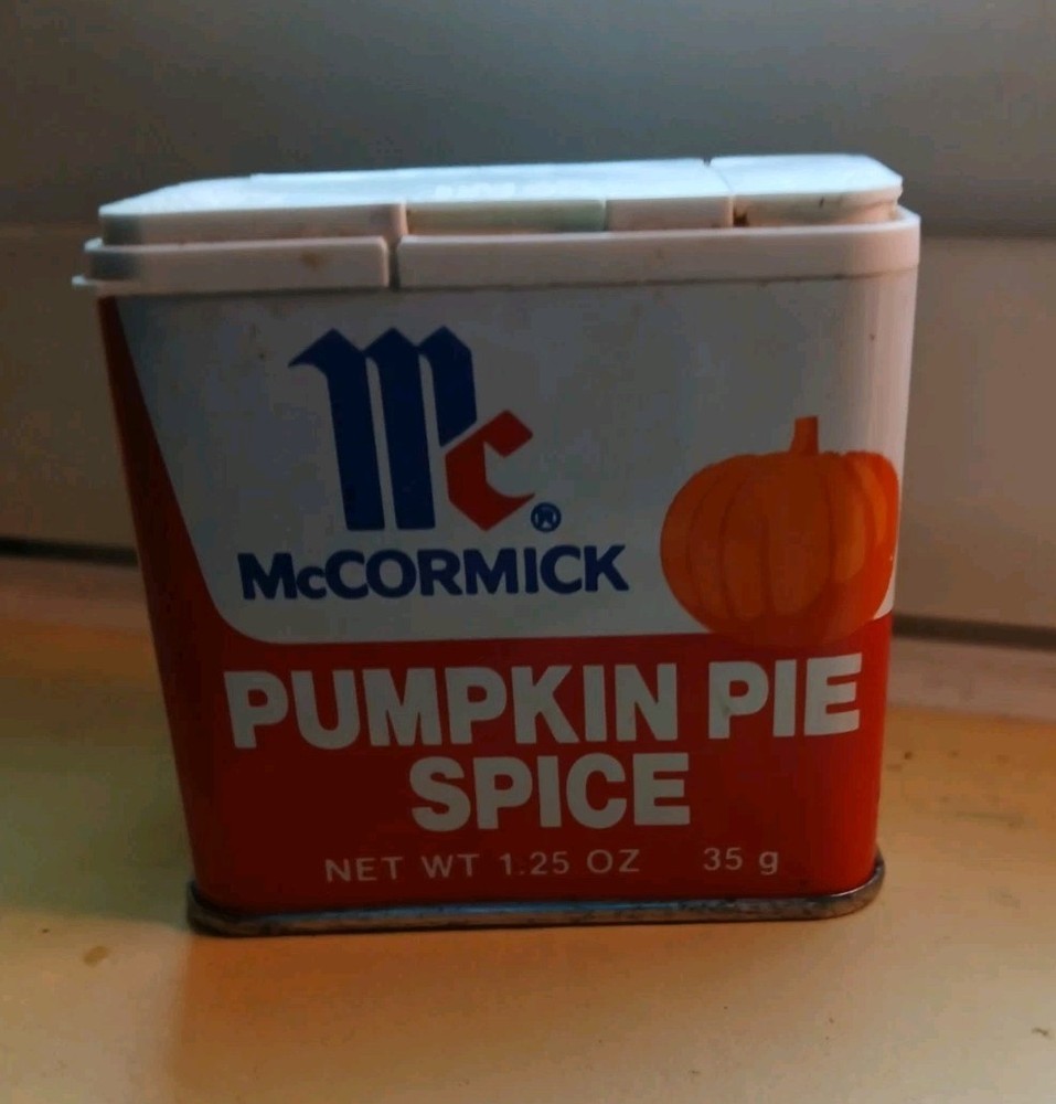 Antique McCormick Pumpkin Pie Spice Tin 1977