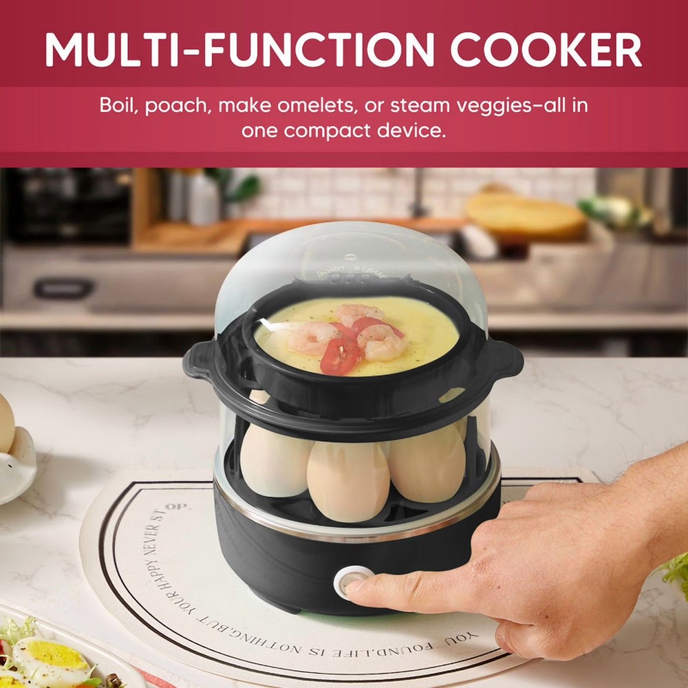 Elite Cuisine EGC5211 Bk Automatic Easy Egg Cooker, 14 Eggs