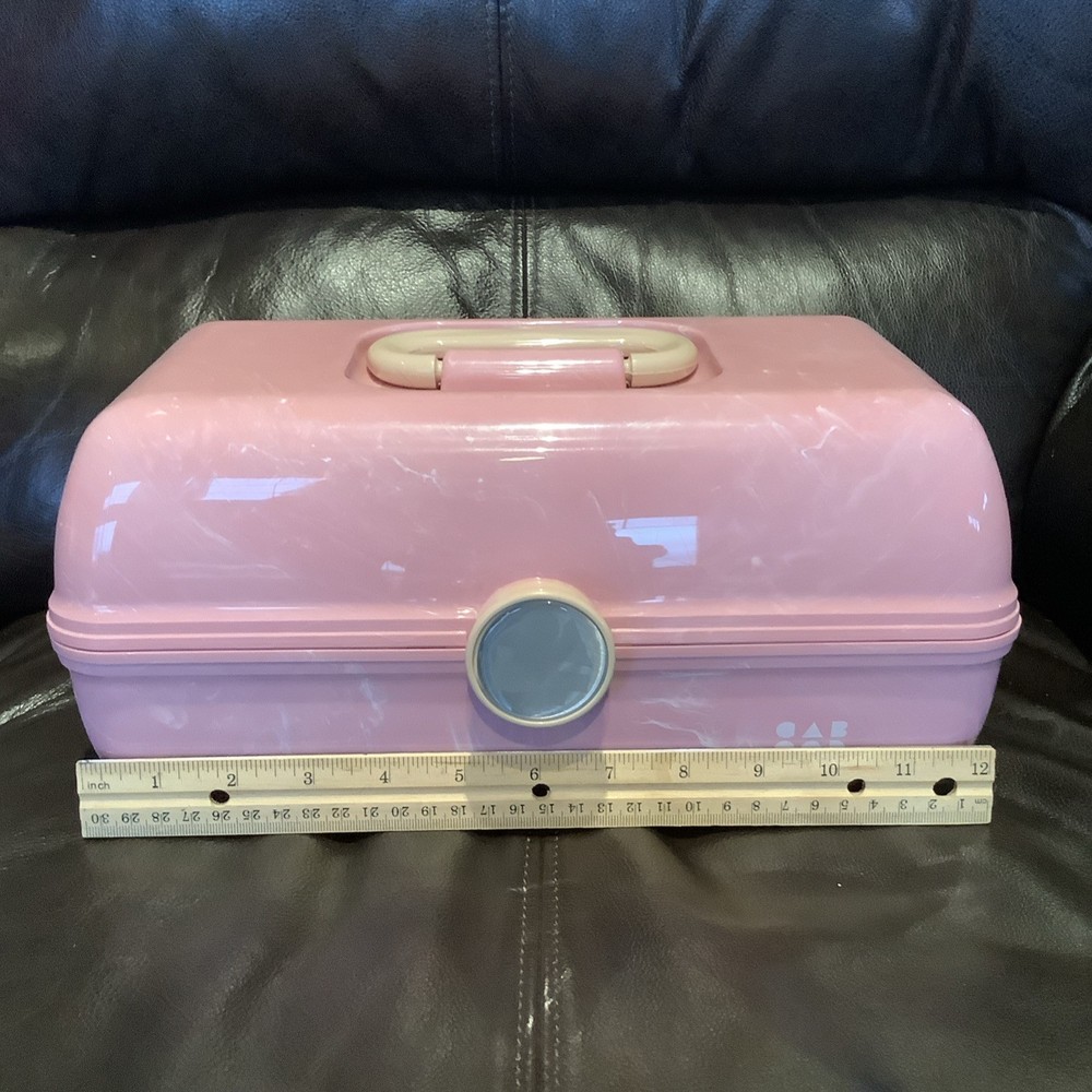 Caboodle  Pink Plastic Vanity Case with Mirror  Travel Storage Organizer Box