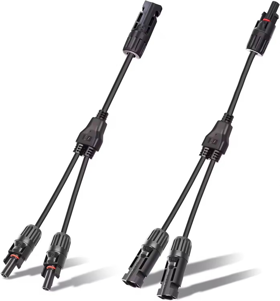 2-in-1 Solar Panel Y Branch Parallel Connector Cable for Array Wiring