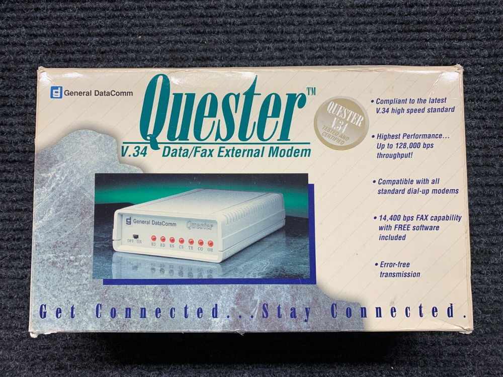 General DataComm Quester v.34 Data/Fax External Modem - Tested