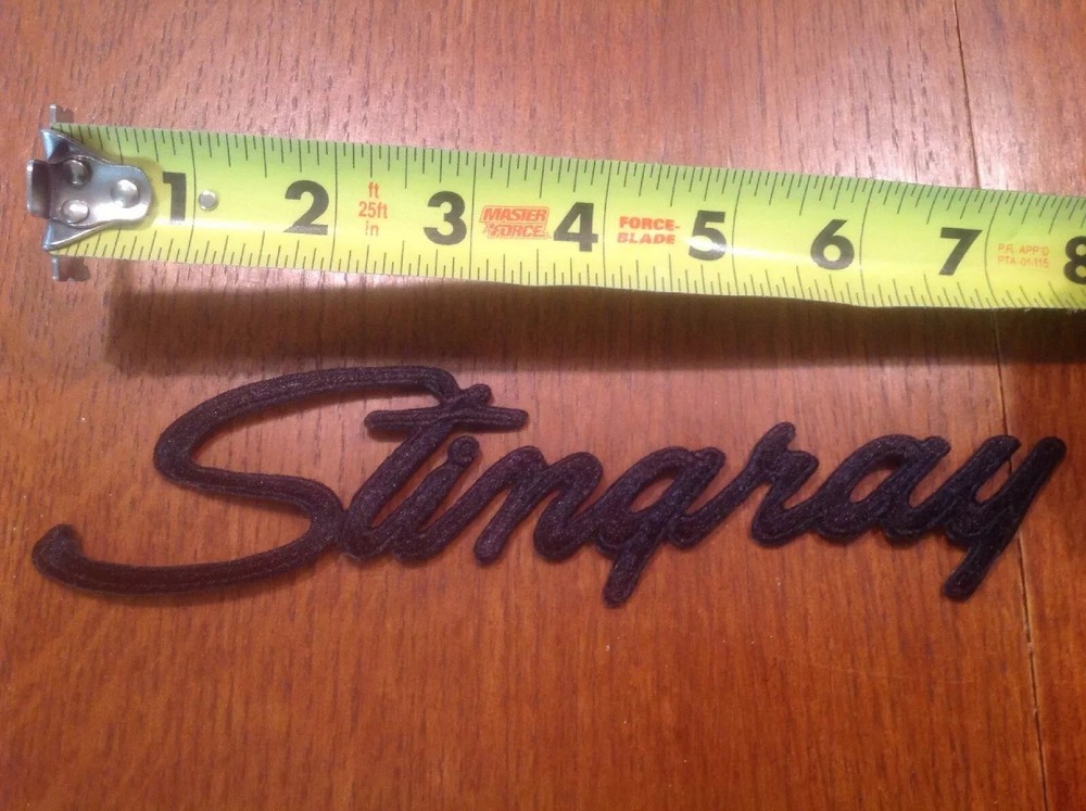 Corvette C3 1969-76 Stingray Black Applique Embroidered Patch 7"