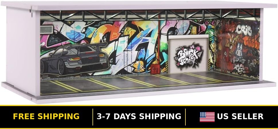 Display Case for Hot Wheels - 1/64 Scale Die-cast Model Car Scenarios Display Ca