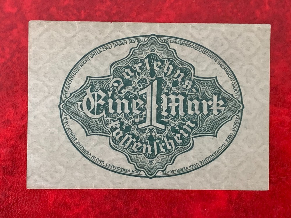 1922 GERMAN 1 MARK BANKNOTE (2)-VERY GOOD PLUS