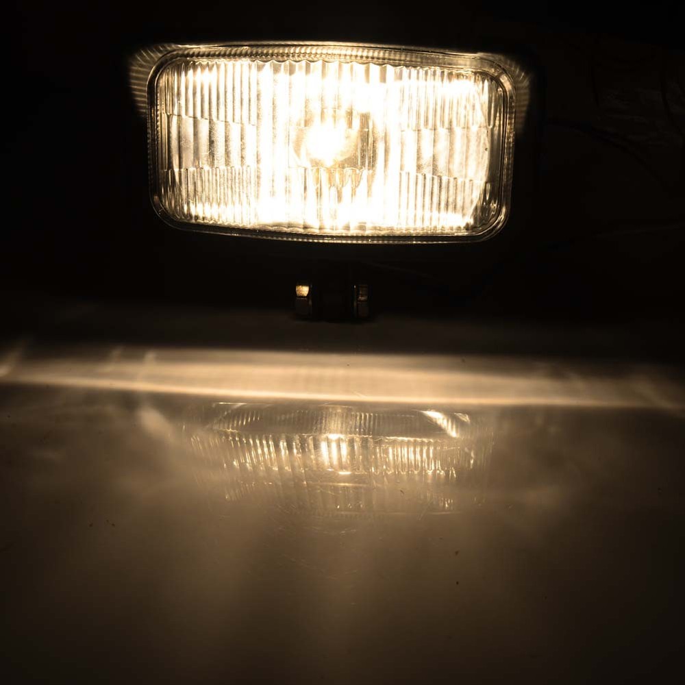 Retro Motorcycle Headlight Black Rectangle Lamp Custom For Harley Cafe Racer