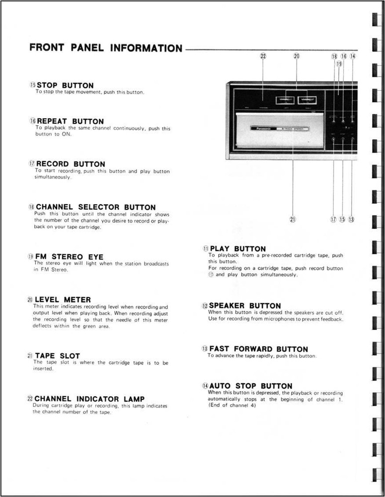 Panasonic SE-4080 Compact Stereo Owners Manual - Operating Instructions
