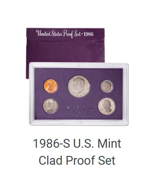 1986 S Clad Proof Set U.S. Mint