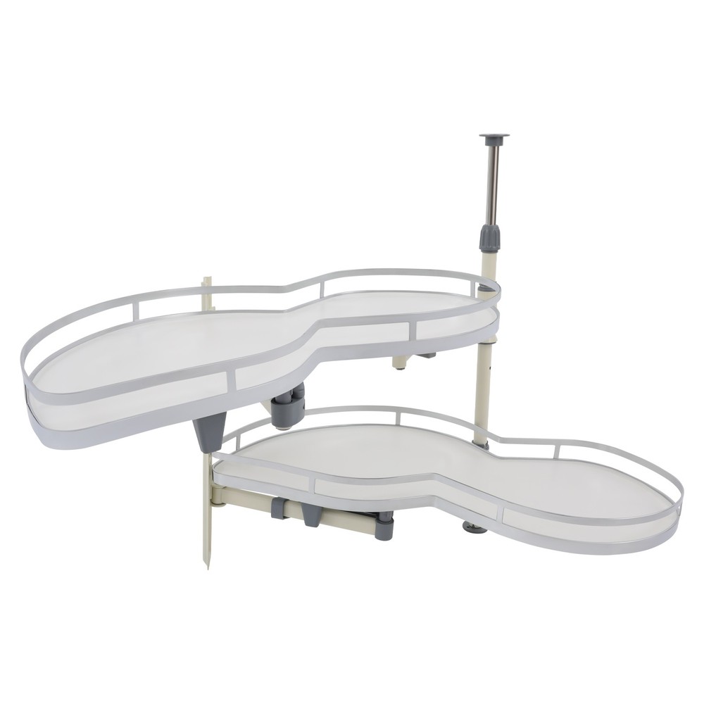 2-tier White Blind Corner Cabinet Left Blind Corner Cabinet Pull-out Organizer