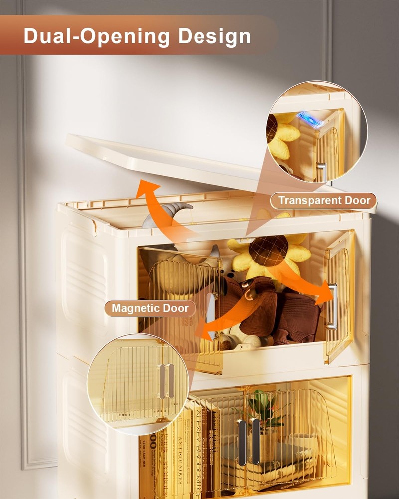 228QT Stackable Storage Bins with Lids 3 Pack, 57Gal Storage Containers with ...