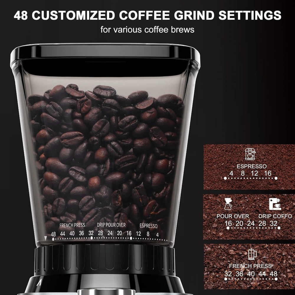 Coffee Grinder, Anti-static Electric Coffee Bean Grinder for Home Use