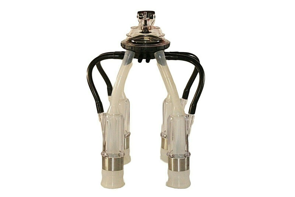 Cow Milking Cluster 200cc Silicone Liners (Size: Medium)/Acrylic Shells, Melasty