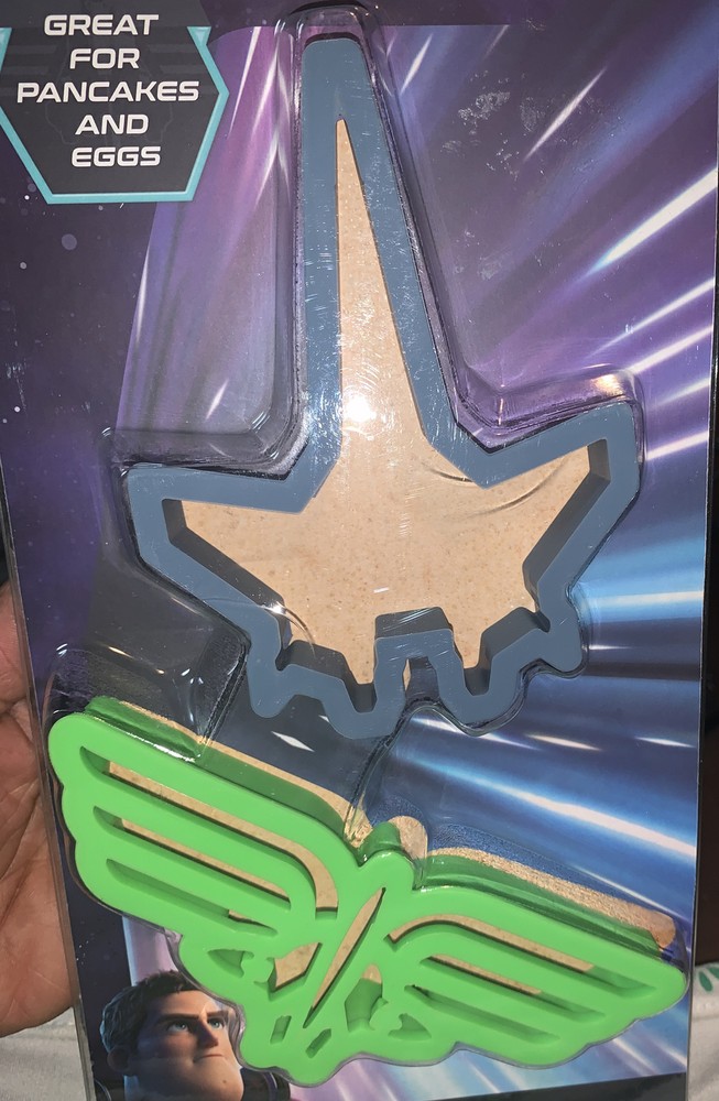 2 silicone LIGHTYEAR breakfast molds pancake and egg