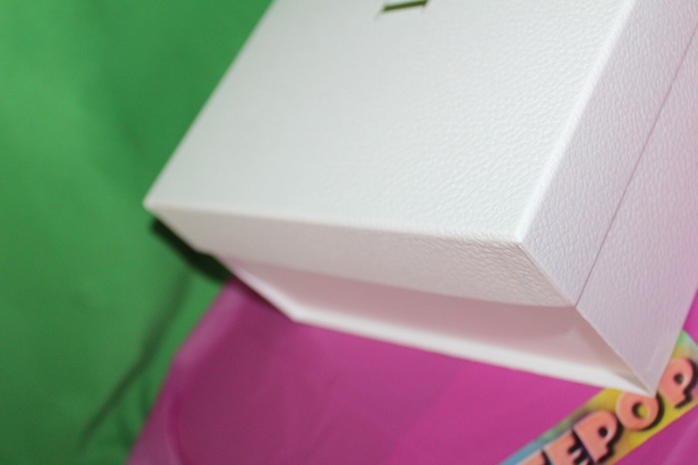 Dior Pebble White Empty Gift Box Bundle Gold Lettering Red Case, Makeup, Ribbon