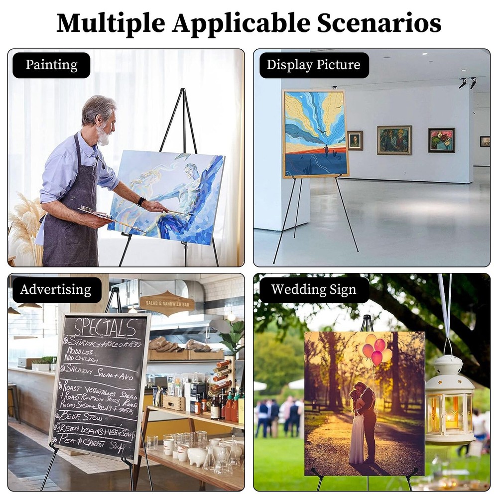 2 Sets Foldable Easel Drawing Stand for Painting Wedding Canvas Art Adjustable