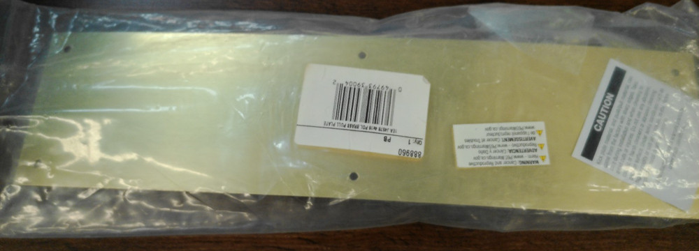 J4641 4x16 POL. Brass Pull Plate With 3/4 Handle