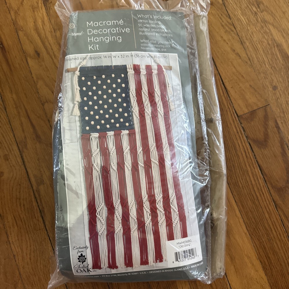 Old Glory Macrame Decorative Hanging Kit New In Package