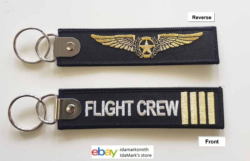 FLIGHT CREW TAG KEYCHAIN 2020 Key Chain 5" Long REMOVE BEFORE FLIGHT Flight Crew