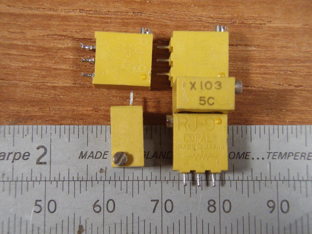 10k  5 Turn Small Trim Pots, Qty 5