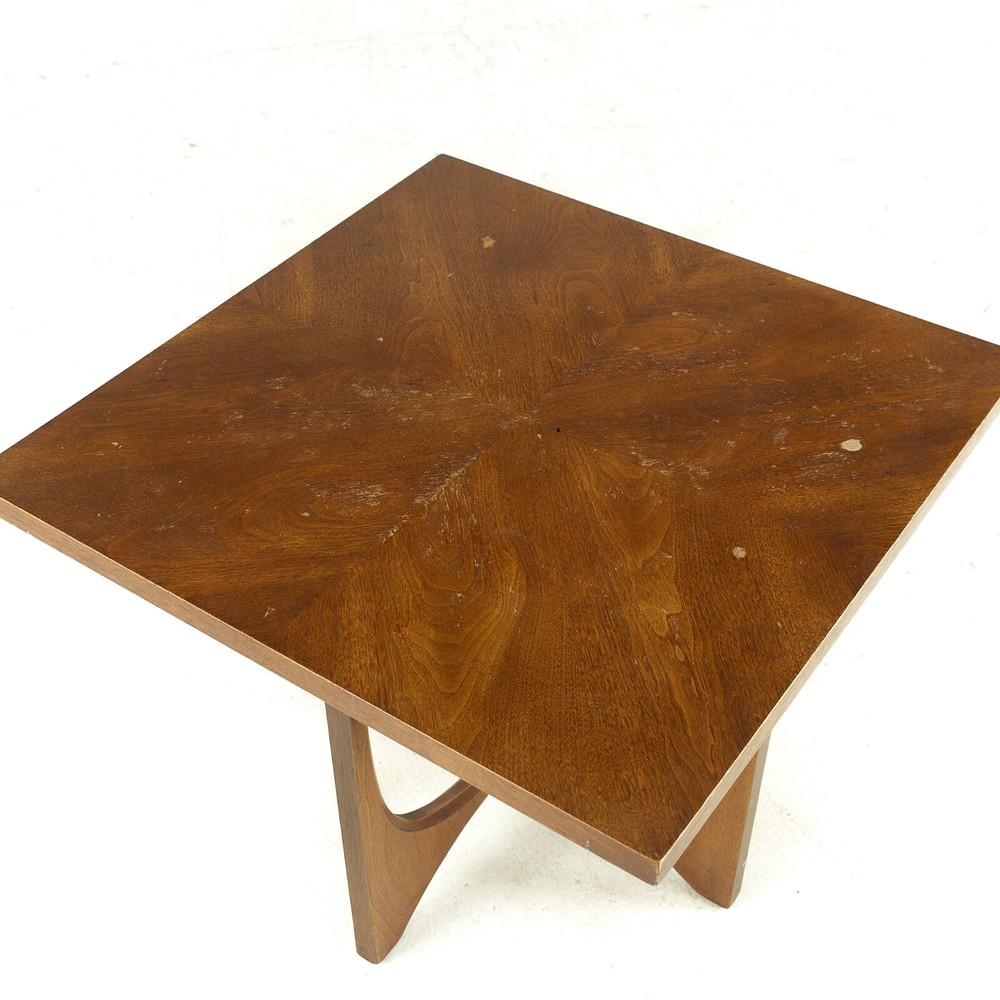 Broyhill Brasilia Mid Century Walnut Square Side Table