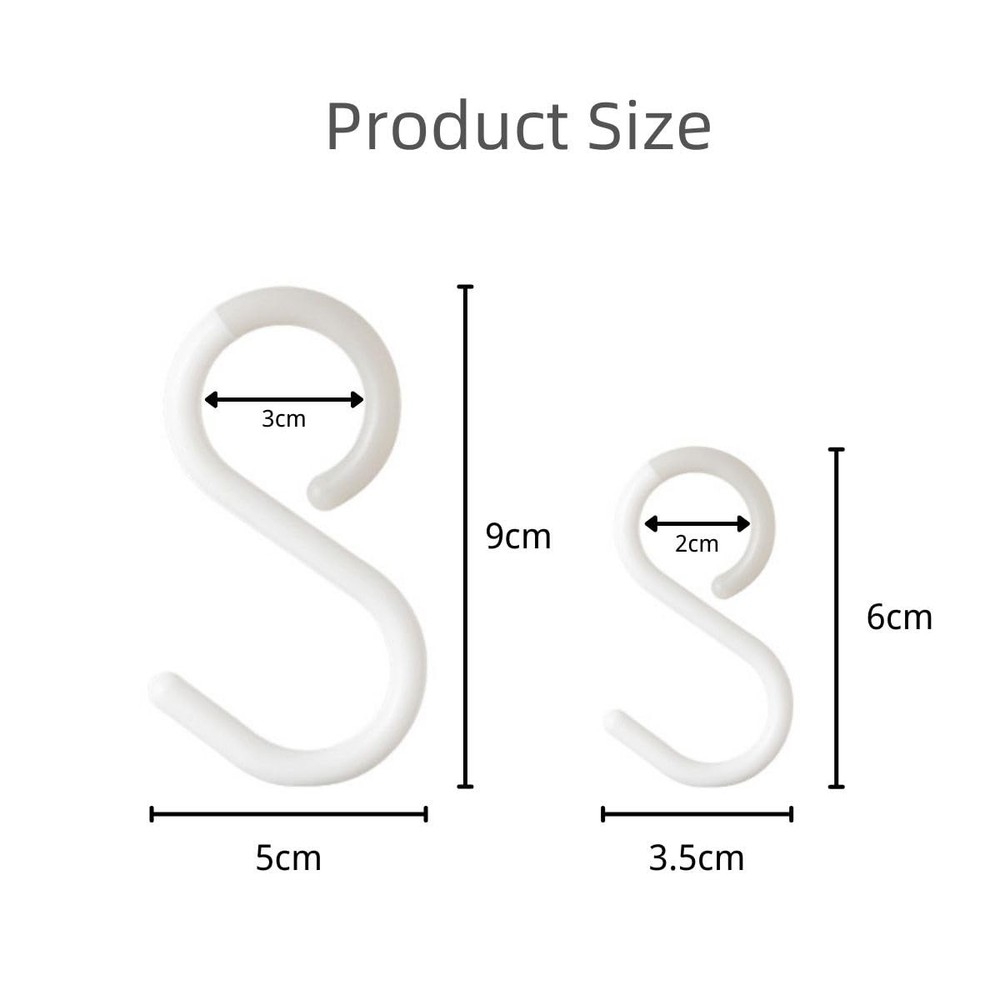 Mt.Jun 6-Pack Secure & Quiet Plastic S Large (3.5inch), White - 6 Count